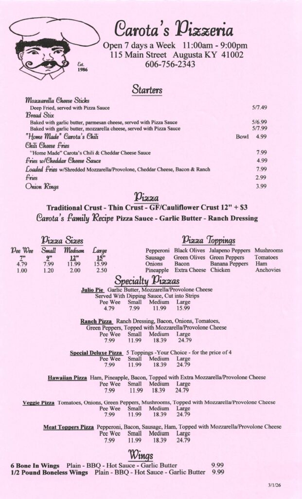 Carota\\\\\\\\\\\\\\\\\\\\\\\\\\\\\\\\\\\\\\\\\\\\\\\\\\\\\\\\\\\\\\\'s Pizza Menu 1